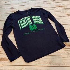 Notre Dame Long Sleeve Athletic Shirt Boys YLG